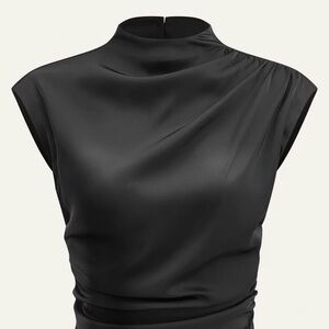 Commense mock neck cap sleeve top